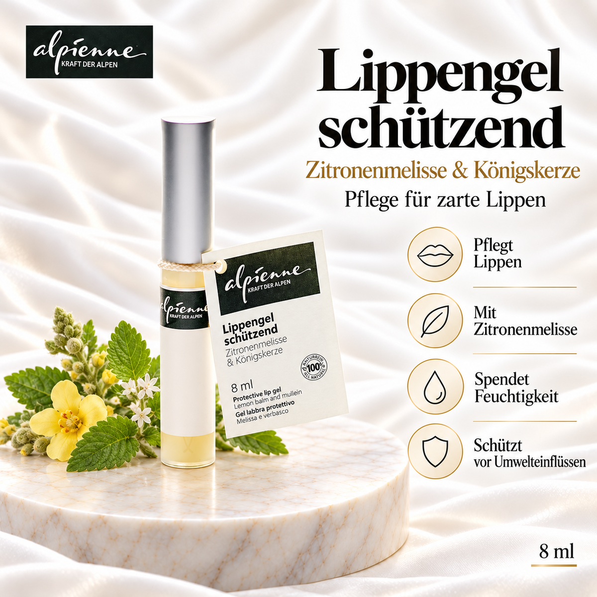 Alpienne Lippengel schützend