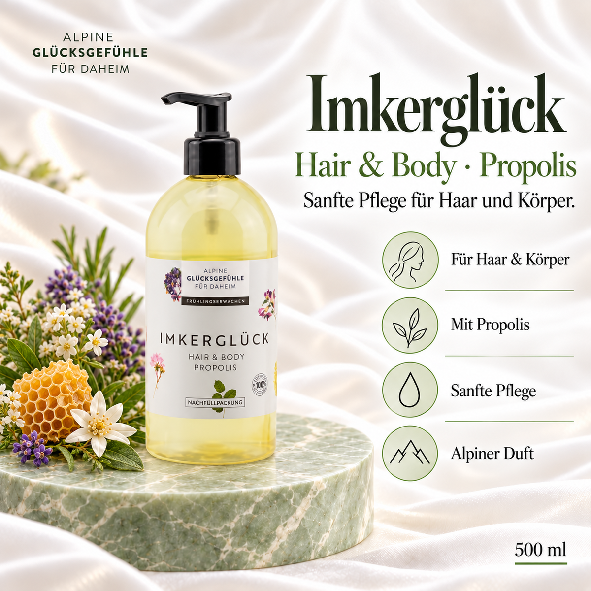 Alpine Glücksgefühle Imkerglück Hair & Body Nachfüllung