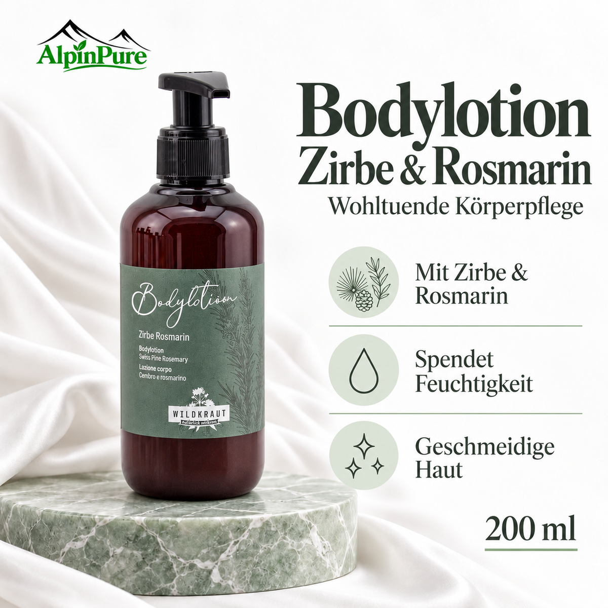 AlpinPure – Bodylotion Zirbe & Rosmarin