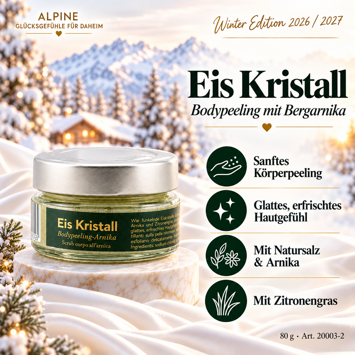 Eis Kristall – Bodypeeling mit Bergarnika