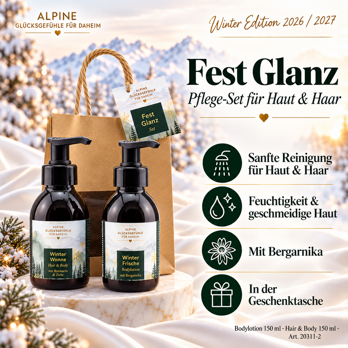 Fest Glanz – Pflege-Set für Haut & Haar