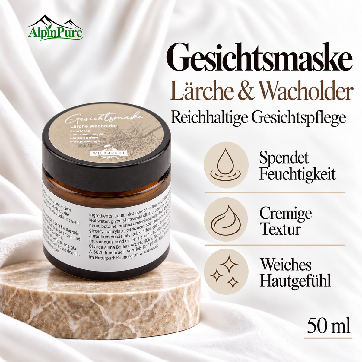 AlpinPure – Gesichtsmaske Lärche & Wacholder