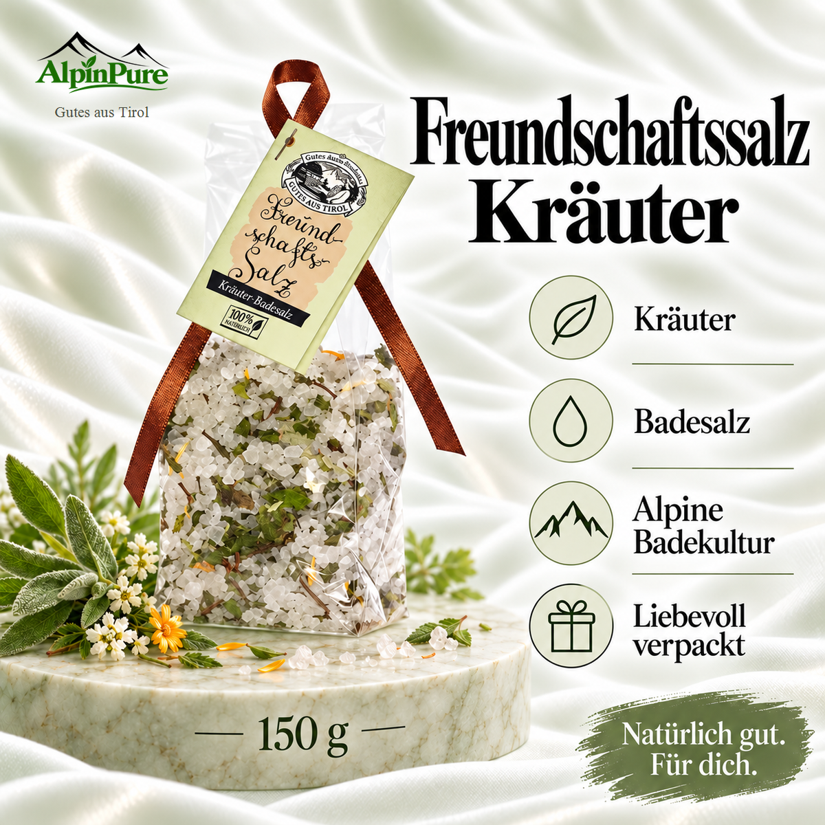 Alpine Tiroler Freundschaftssalz - Kräuter Badesalz