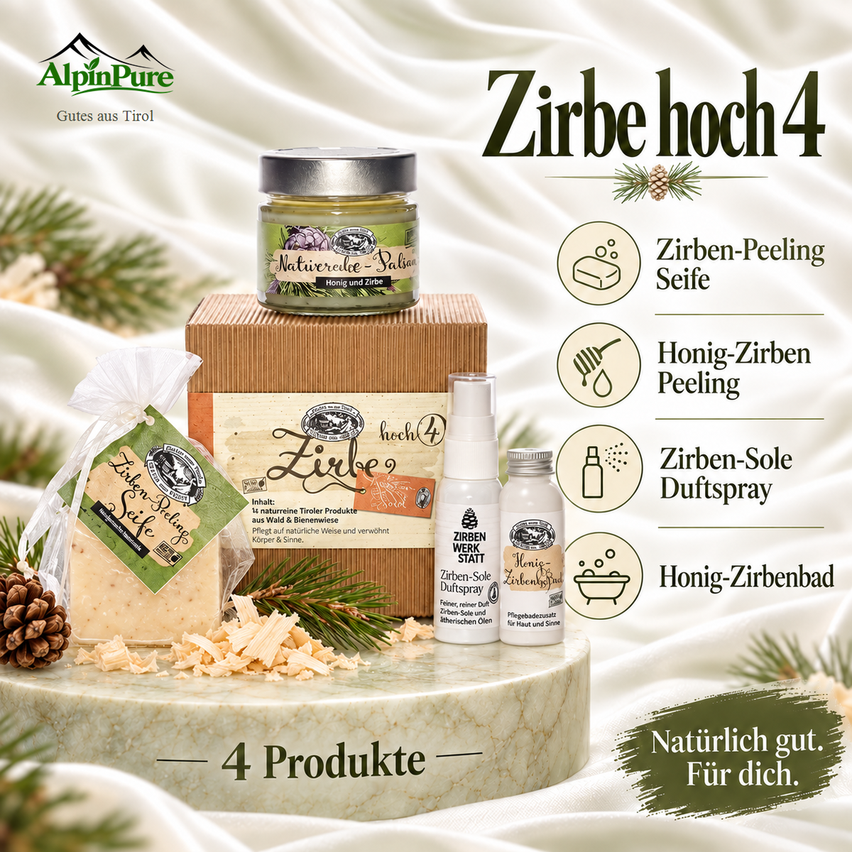Hoch 4 Zirben Geschenkset