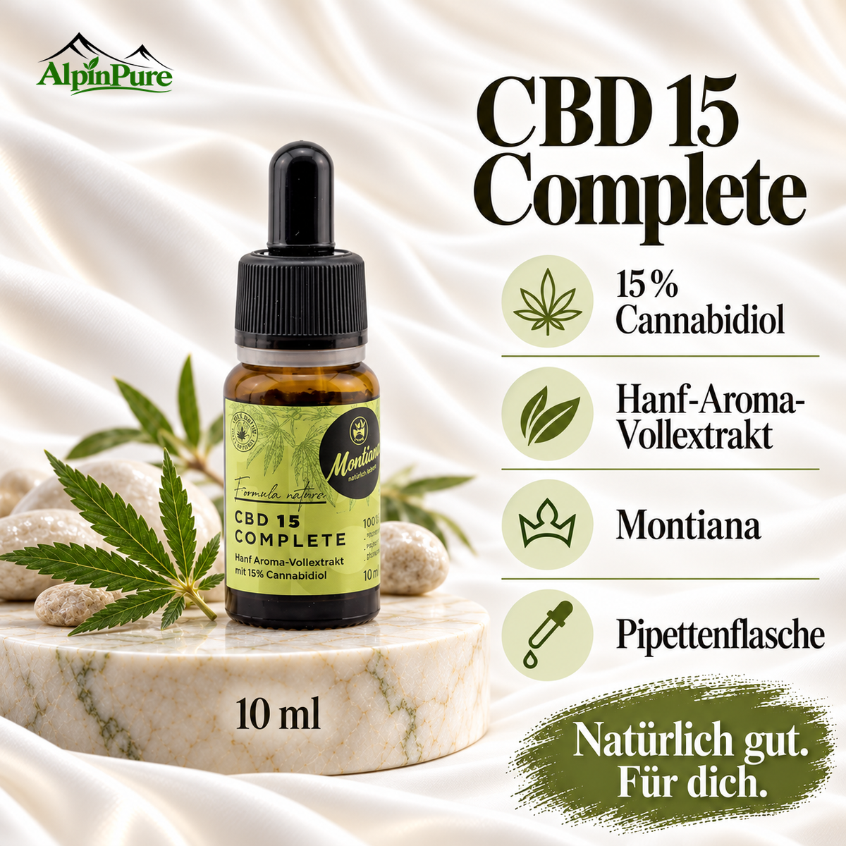 Alpine Hanf Aroma Vollextrakt 10 ml – 15 % CBD