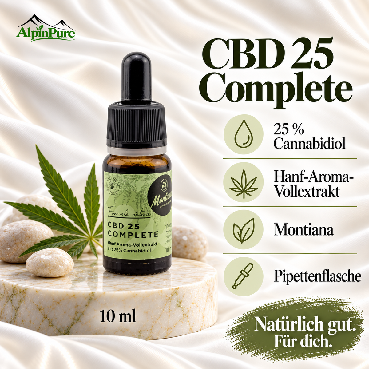 Alpine Hanf Aroma Vollextrakt 10 ml – 25 % CBD