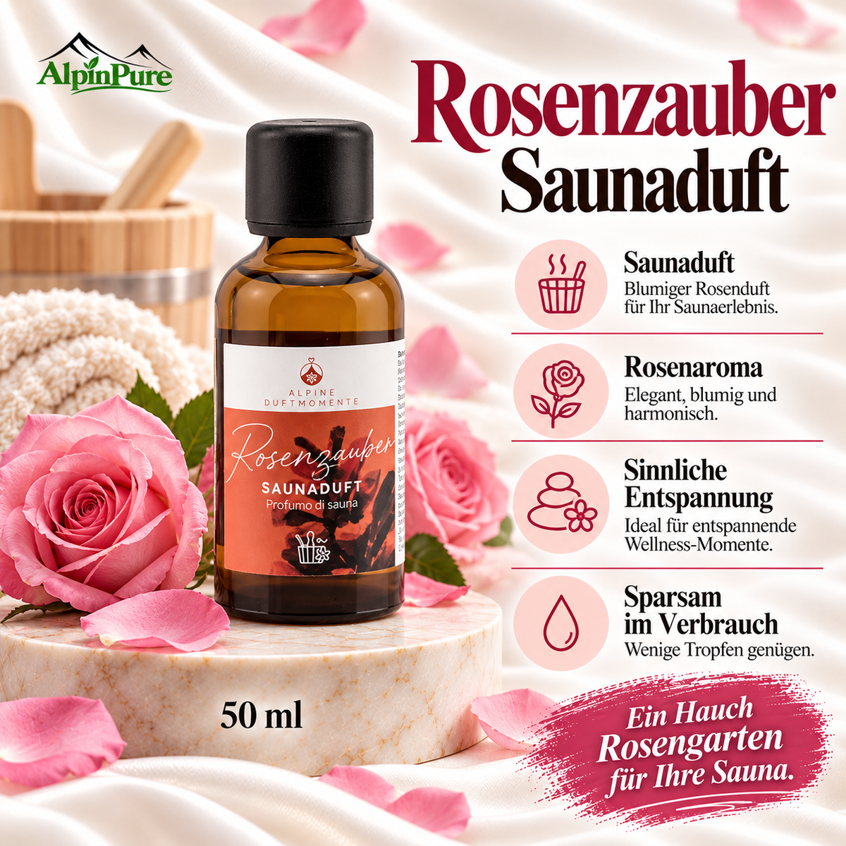 Alpine Rosenzauber Saunaduft