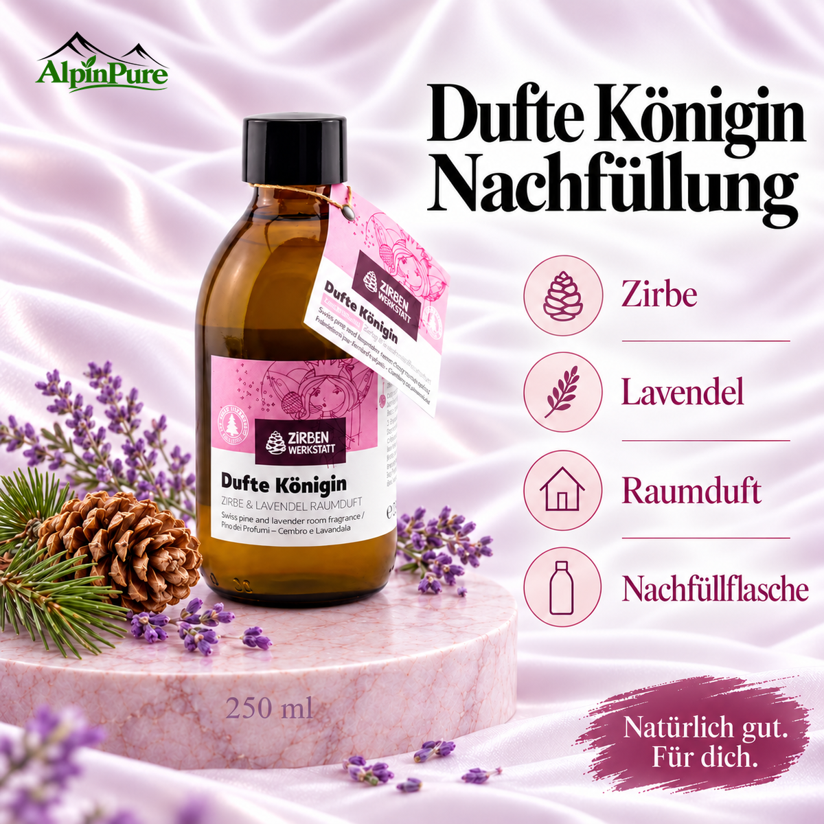 Alpine Zirbenwerkstatt Zirben Sole - Nachfüllung 1L
